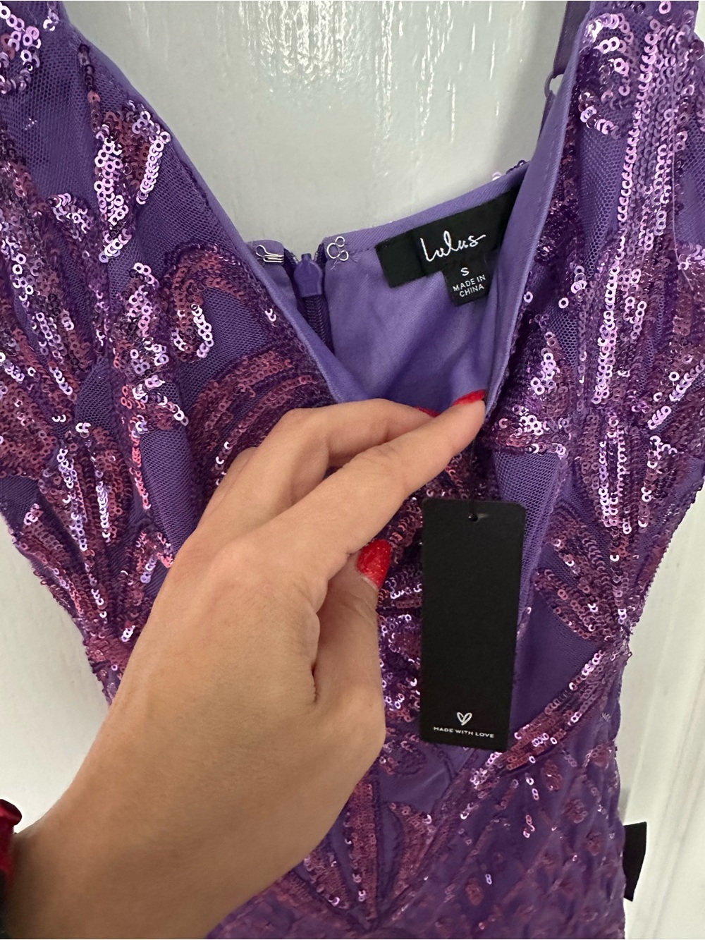 Lulu's Purple Sequin Embellished Mini Dress - Picture 2 of 4